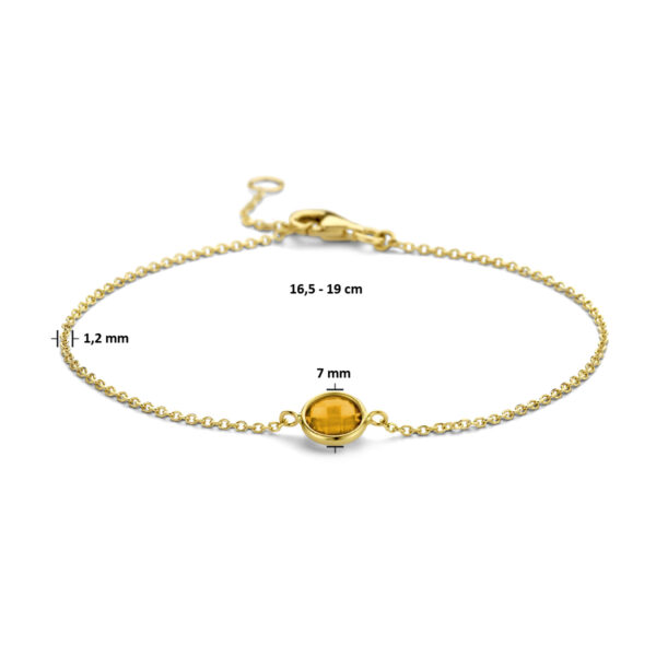 armband citrien 16,5 - 19 cm 14K geelgoud - Afbeelding 3