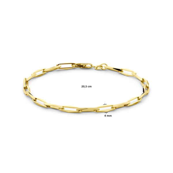 armband closed forever 4,0 mm 20,5 cm massief 14K geelgoud - Afbeelding 3