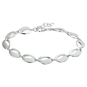 armband gescratcht poli/mat 8,3 mm 18 + 2,5 cm zilver gerhodineerd