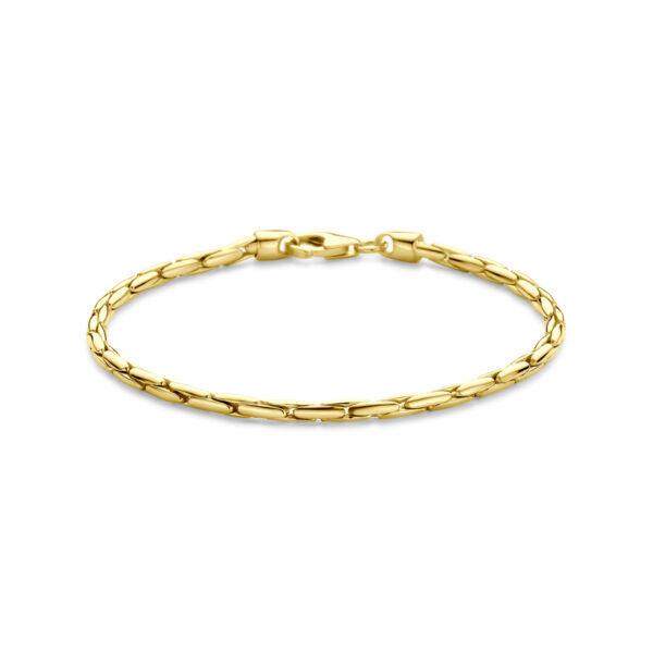 armband gourmette 2,8 mm 18 cm Silgold (geel met zilverkern)