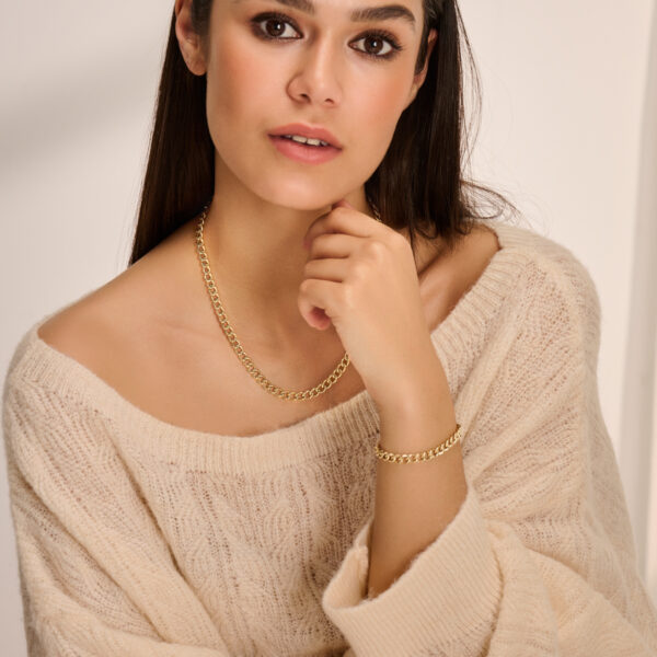 armband gourmette 6,0 mm 19 cm 14K geelgoud - Afbeelding 2