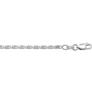 armband grieks 2,5 mm 18 cm zilver wit