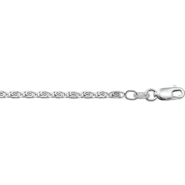 armband grieks 2,5 mm 18 cm zilver wit