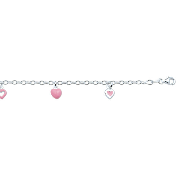 armband hart 13 cm zilver gerhodineerd - Afbeelding 2