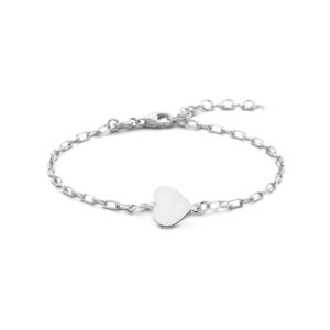 armband hart 16 + 3 cm zilver gerhodineerd