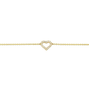 armband hart diamant 0.06ct h p1 16,5-17,5-18,5 cm 14K geelgoud