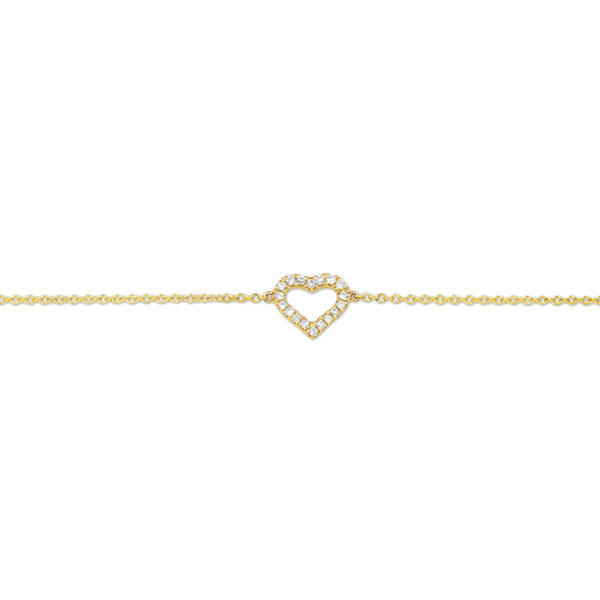 armband hart diamant 0.06ct h p1 16,5-17,5-18,5 cm 14K geelgoud
