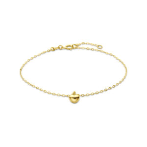 armband hartje 16,5 - 18,5 cm 14K geelgoud