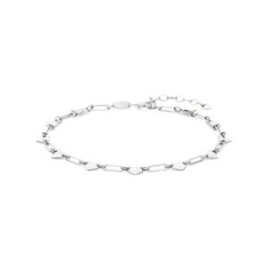 armband hartjes 16 + 3 cm zilver gerhodineerd