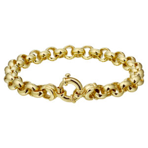 armband jasseron 8 mm 20 cm met groot springslot Silgold (geel met zilverkern)