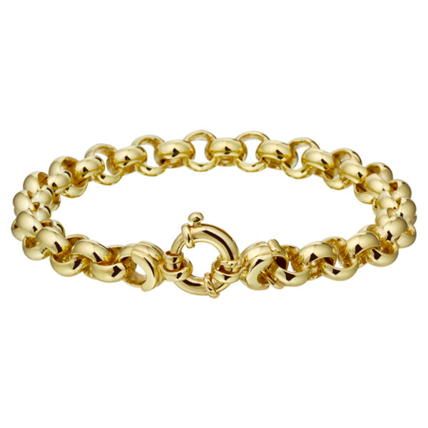 armband jasseron 8 mm 20 cm met groot springslot Silgold (geel met zilverkern)