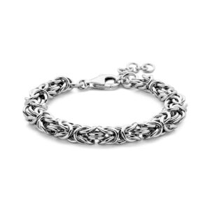 armband konings 10 mm 18 + 3 cm zilver gerhodineerd