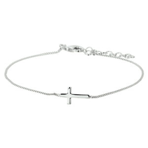 armband kruis 17 + 3 cm zilver gerhodineerd