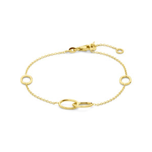 armband ovaaltjes 17 - 19 cm 14K geelgoud