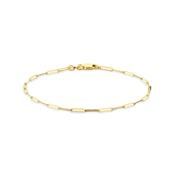 armband paperclip 1,8 mm 18 cm 14K geelgoud