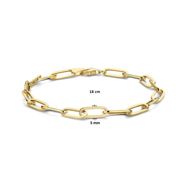 armband paperclip platte buis 5,0 mm 18 cm 14K geelgoud - Afbeelding 3