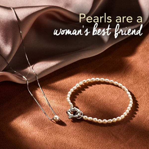 armband parel 3,8 mm 18,5 cm met groot springslot zilver gerhodineerd - Afbeelding 4