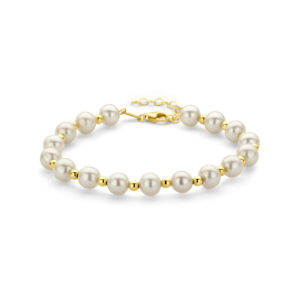 armband parels 17 + 3 cm 14K geelgoud