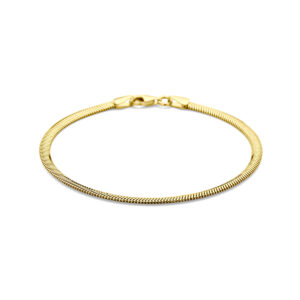 armband plat slang 3,0 mm 19 cm 14K geelgoud