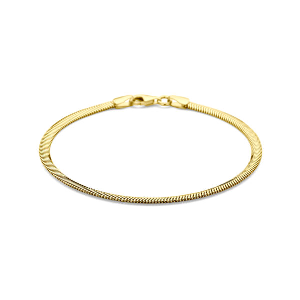 armband plat slang 3,0 mm 19 cm 14K geelgoud