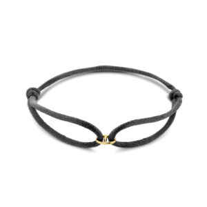 armband satijn 13 - 26 cm 14K goud met rubber/nylon/leer