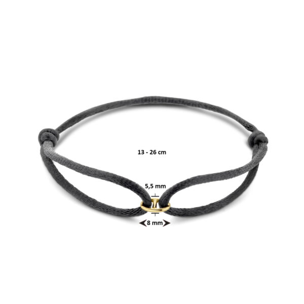 armband satijn 14K goud met rubber/nylon/leer - Afbeelding 3