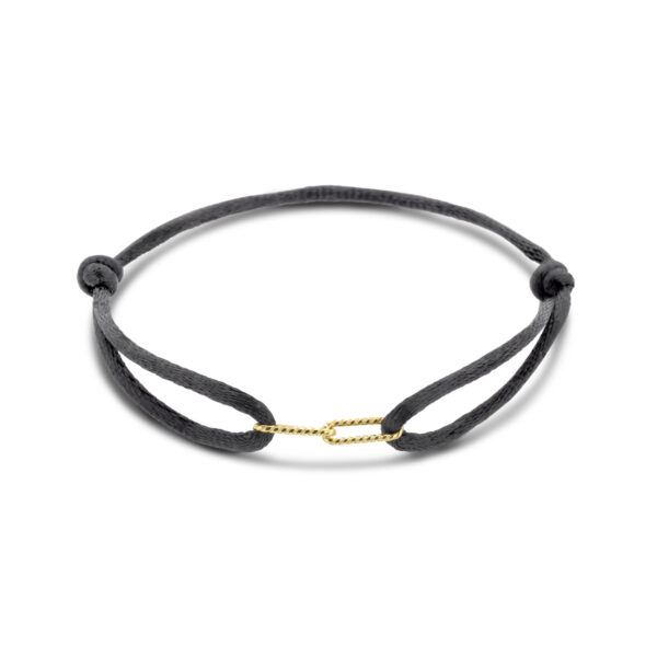 armband satijn 14K goud met rubber/nylon/leer
