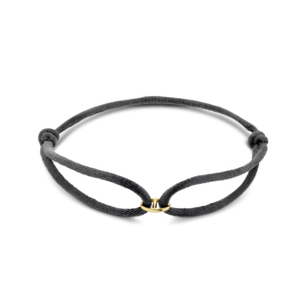 armband satijn 14K goud met rubber/nylon/leer