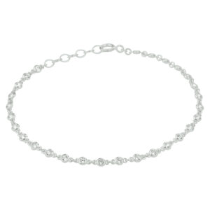 armband zirkonia 16,5 + 2 cm zilver gerhodineerd