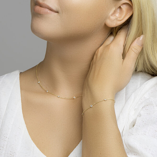 armband zirkonia 17 + 2 cm 3 micron zilver verguld (geel) - Afbeelding 3