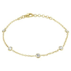 armband zirkonia 17 + 2 cm 3 micron zilver verguld (geel)