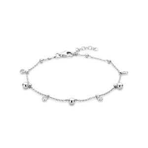 armband zirkonia 17 + 2 cm zilver gerhodineerd