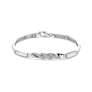 armband zirkonia 5,7 mm 18,5 cm zilver gerhodineerd