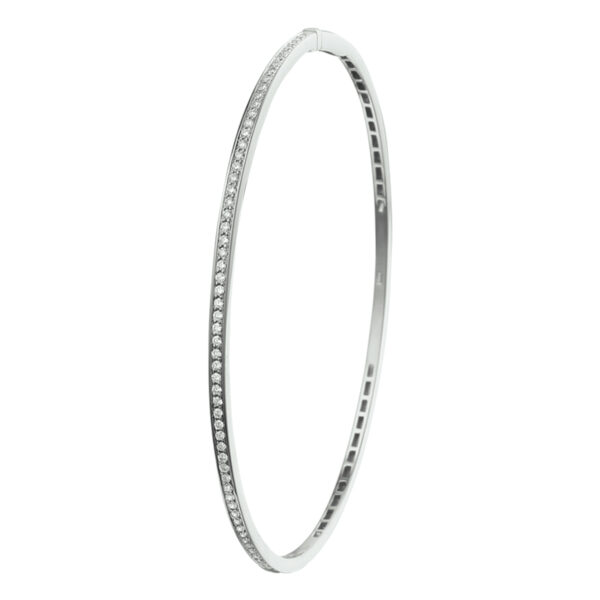 bangle diamant 0.44ct h si scharnier 2 x 60 mm 14K witgoud