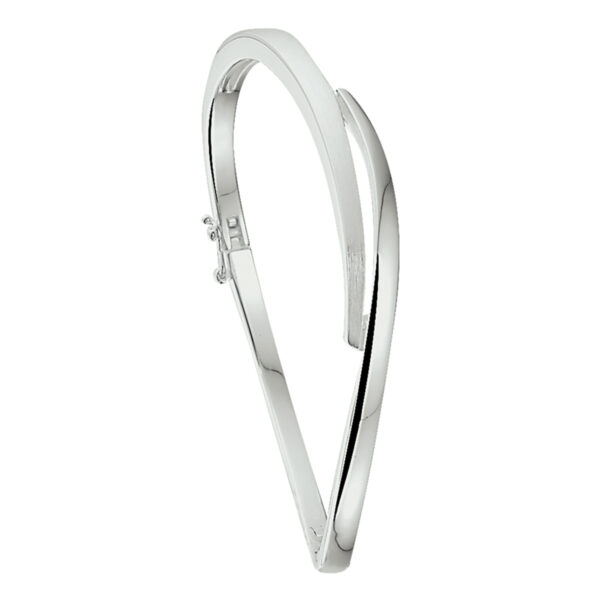 bangle scharnier poli/mat 7 x 60 mm zilver gerhodineerd