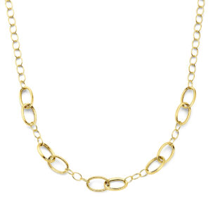 collier 11 mm 45 cm 3 micron zilver verguld (geel)