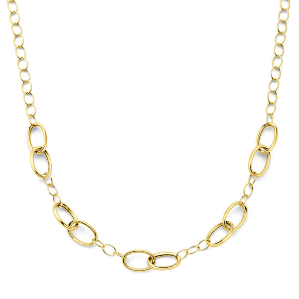 collier 11 mm 45 cm 3 micron zilver verguld (geel)