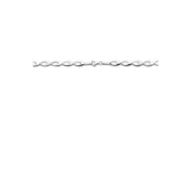 collier 7,0 mm 45 cm poli / mat zilver gerhodineerd - Afbeelding 3