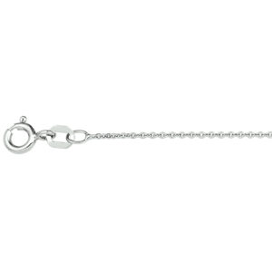 collier anker plat 1,2 mm 41 + 4 cm zilver wit