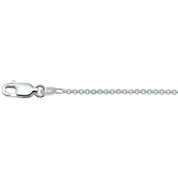 collier anker rond 1,4 mm 41 + 4 cm zilver wit