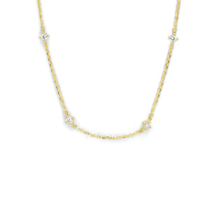 collier anker zirkonia 40 - 42 - 44 cm 14K geelgoud