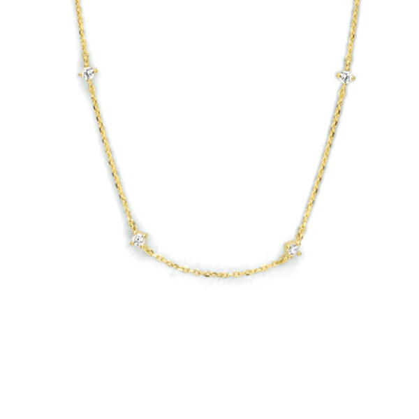 collier anker zirkonia 40 - 42 - 44 cm 14K geelgoud
