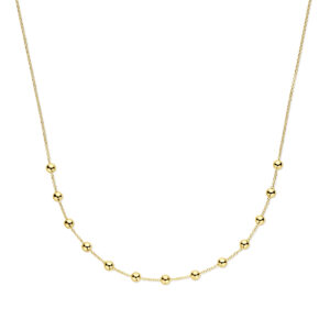 collier bolletjes 42 - 45 cm 14K geelgoud