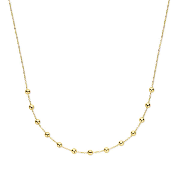collier bolletjes 42 - 45 cm 14K geelgoud