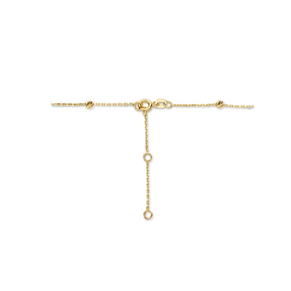 collier bolletjes gediamanteerd 3,0 mm 40 - 42 - 44 cm 14K bicolor goud geel/wit - Afbeelding 3