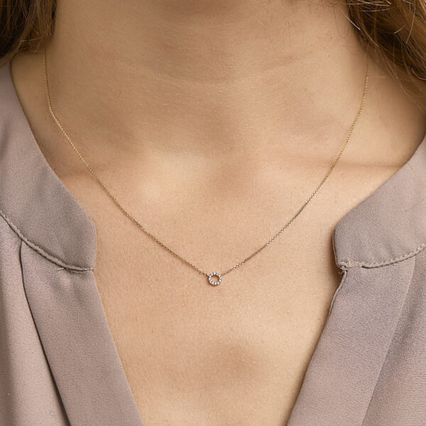 collier diamant 0.05ct h p1 41 - 43 - 45 cm 14K geelgoud - Afbeelding 2
