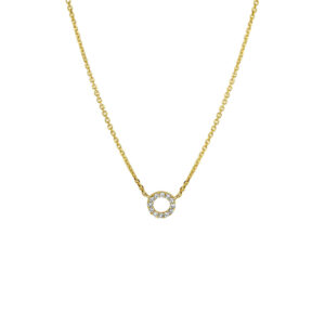 collier diamant 0.05ct h p1 41 - 43 - 45 cm 14K geelgoud