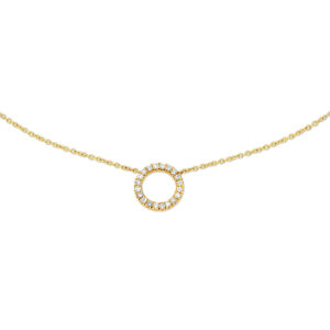 collier diamant 0.11ct h p1 40 - 44 cm 14K geelgoud