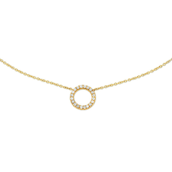 collier diamant 0.11ct h p1 40 - 44 cm 14K geelgoud