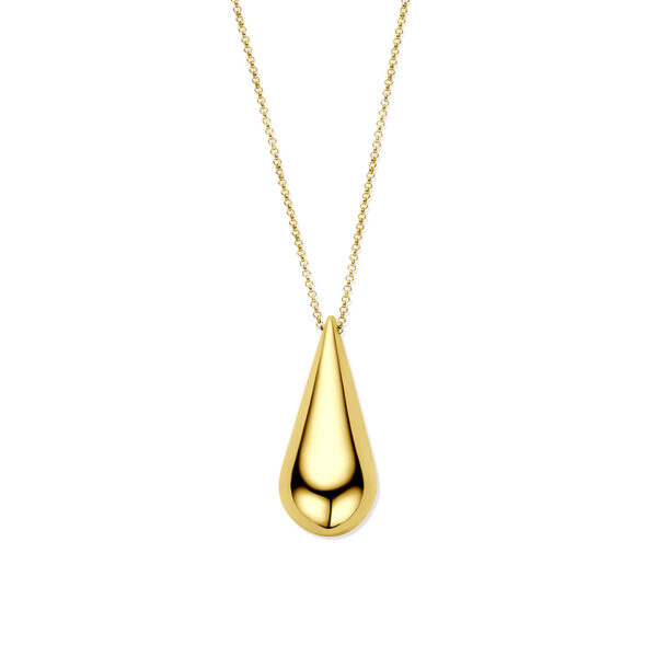 collier druppel 42 + 5 cm 3 micron zilver verguld (geel)